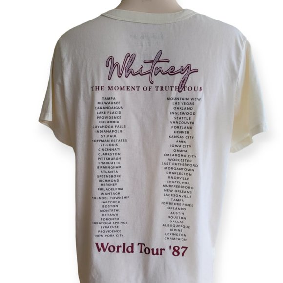 Whitney Houston 1987 World Tour Concert short sleeve T Shirt Women's Sz L - Picture 8 of 10